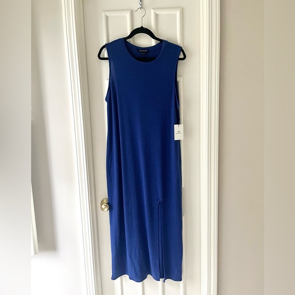 Something Navy Side Slit Maxi Dress Blue Clematis - Picture 1 of 6
